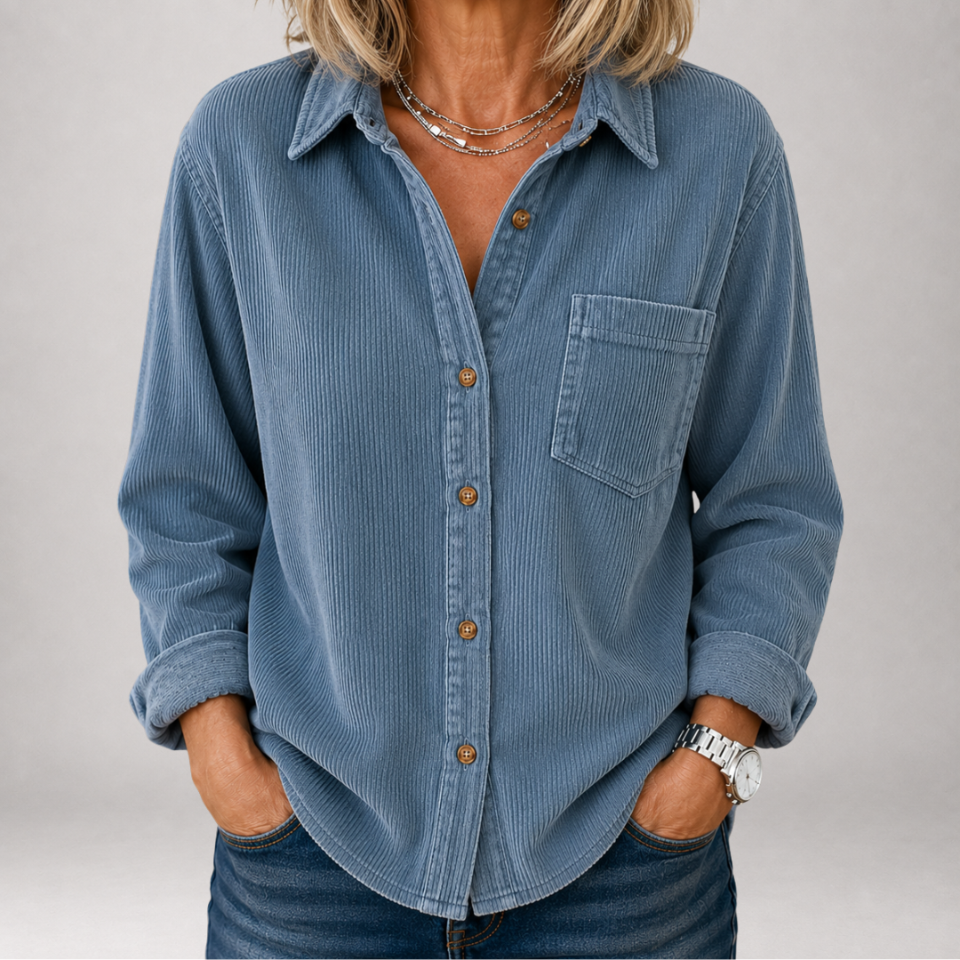 Zelie™ | Chemise en velours côtelé à poche
