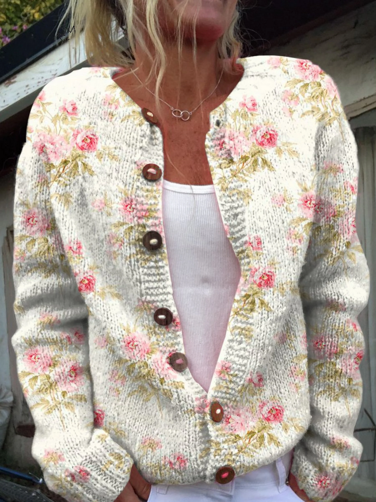 Kerensa™ | Cardigan en maille vintage à fleurs