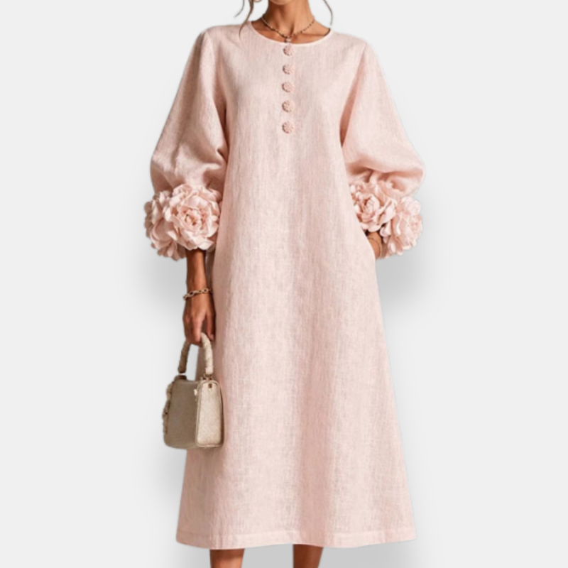 Robe Midi à Fleurs Appliquées HESTER