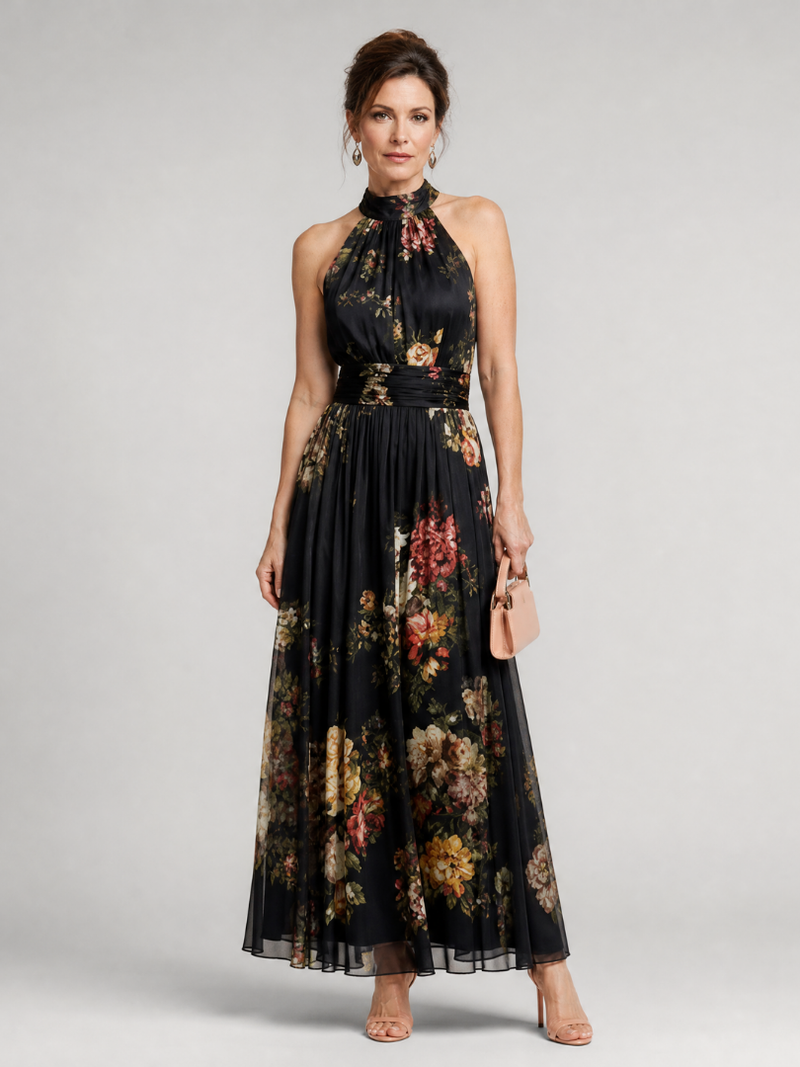 Robe Midi Florale à Col Halter SIOR