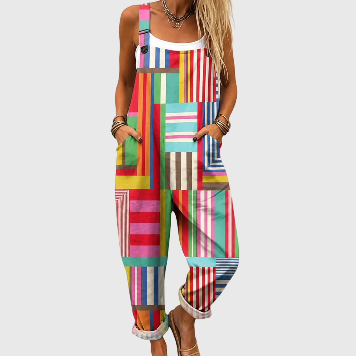 Salopette patchwork colorée confort