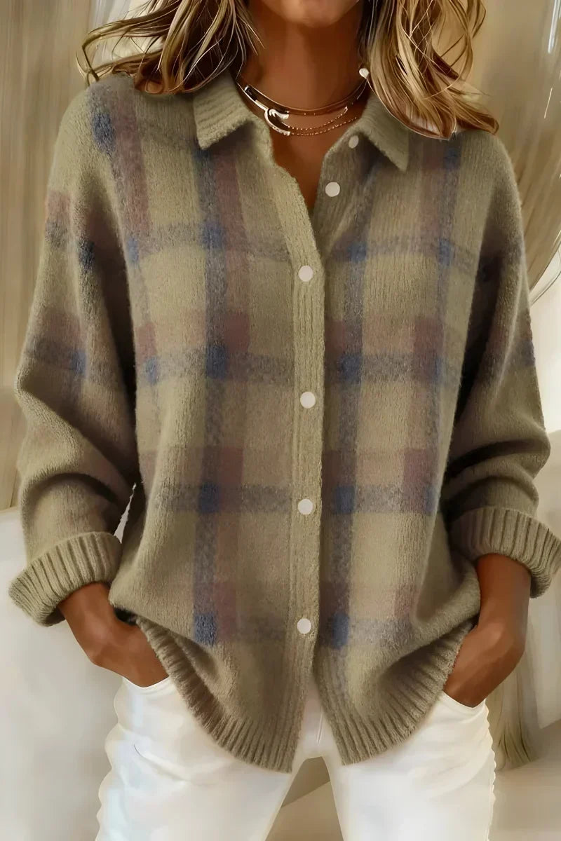 Cardigan en Maille à Carreaux Douillet TAYLOR