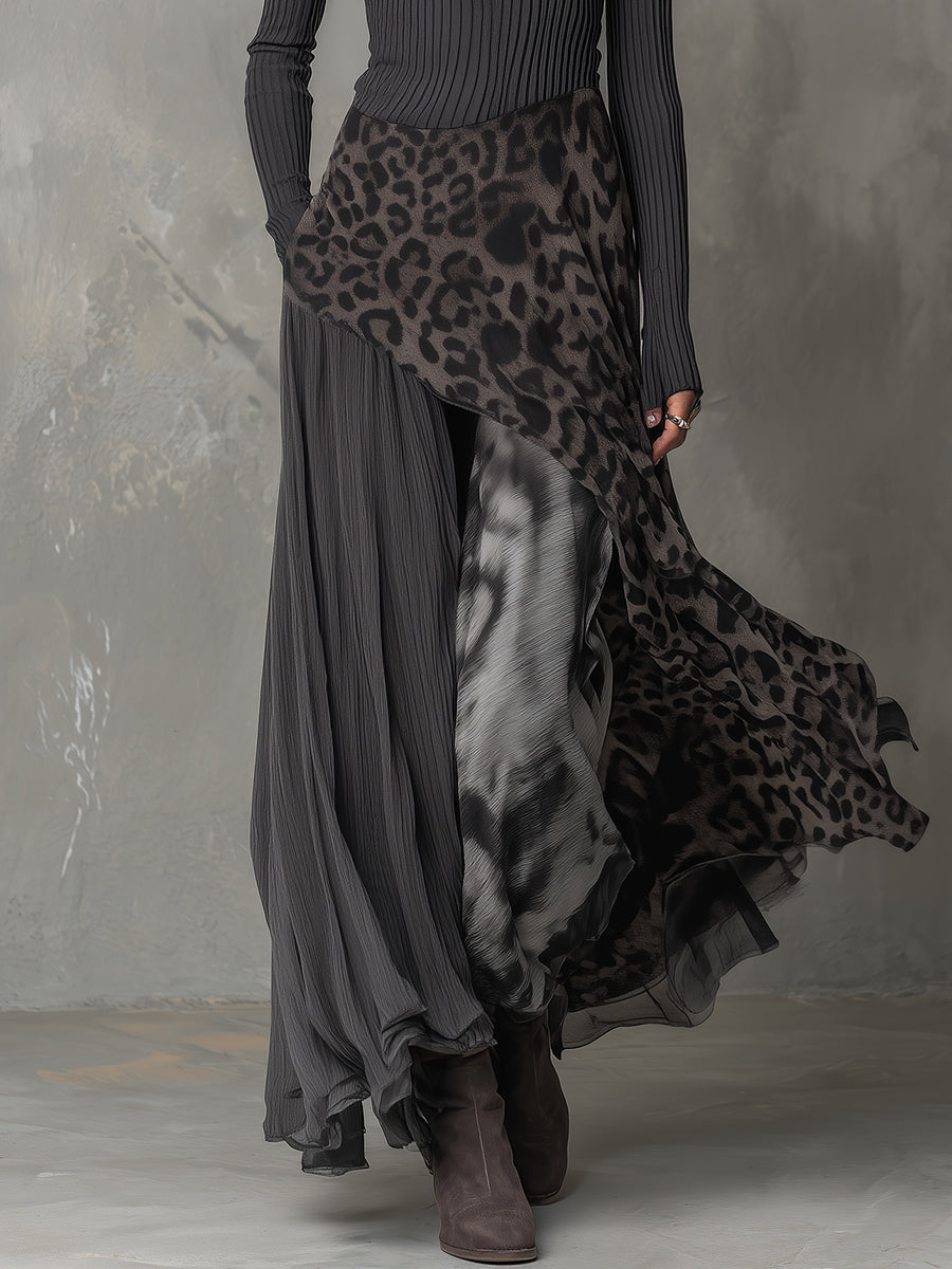 Martina | Robe longue de style bohème à imprimé léopard • S1