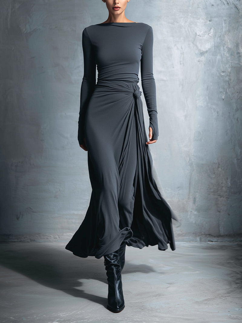 Naiara | Robe longue nouée sur le côté
