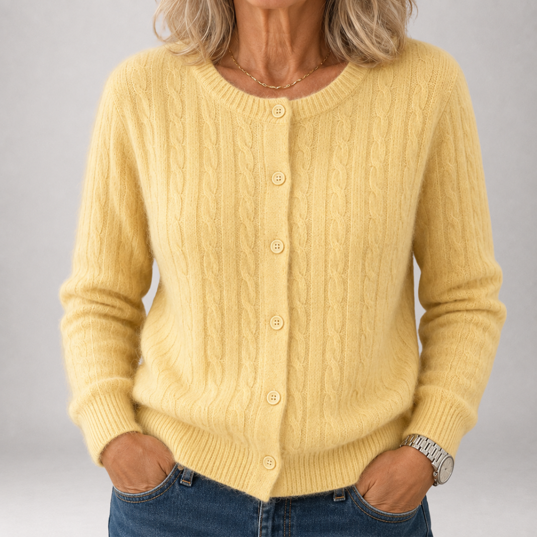 Perrine™ | Cardigan boutonné en maille torsadée