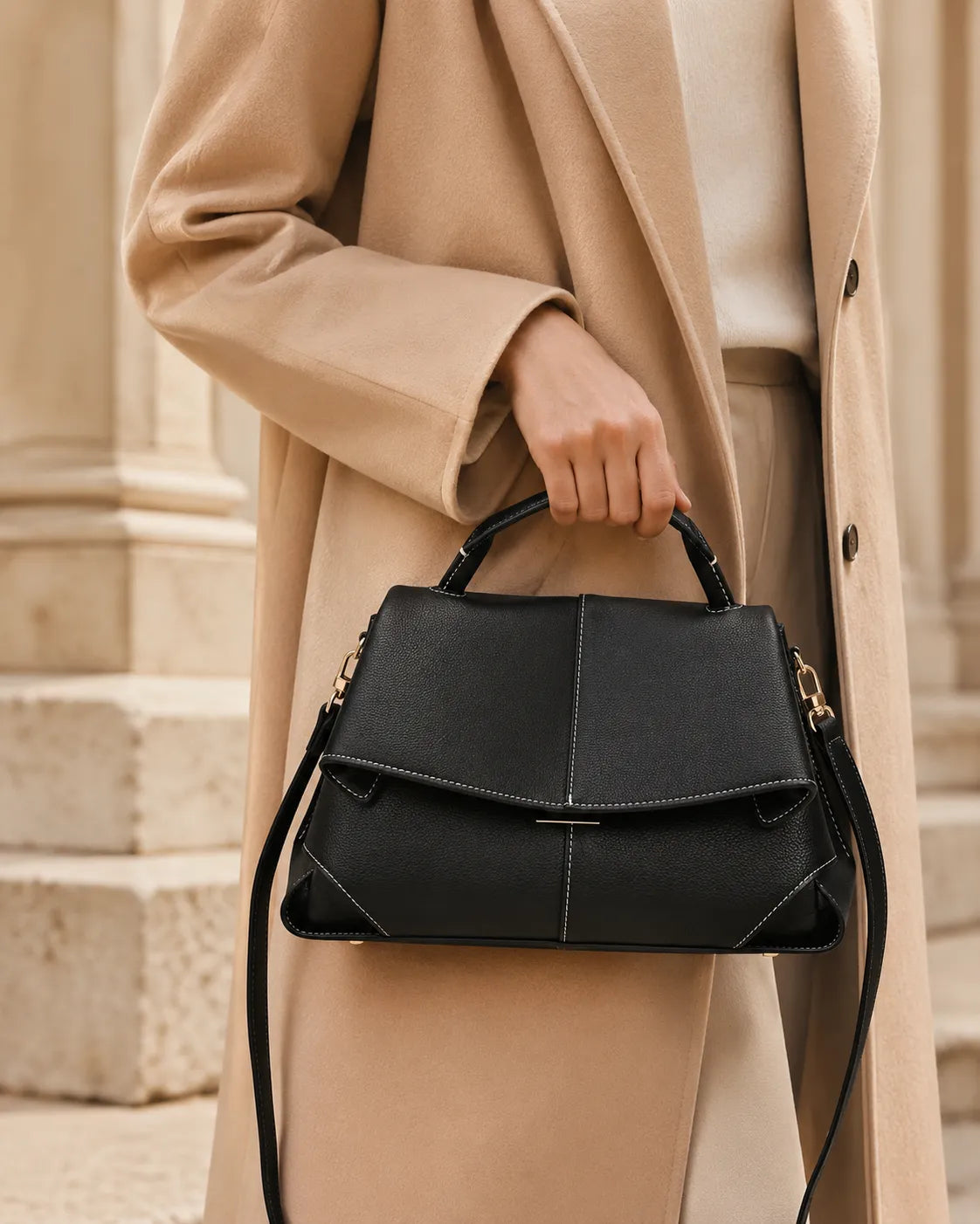 Vivienne | Sac Cartable à Pli Sculptural