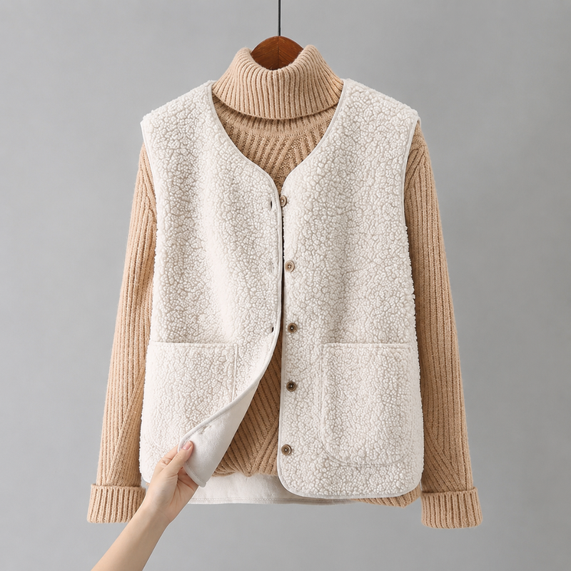 Gilet Cardigan Sans Manches Classique LALUNA