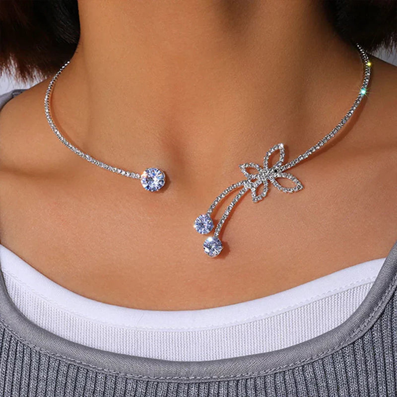 FLORA | Collier ras-de-cou fleur en cristal