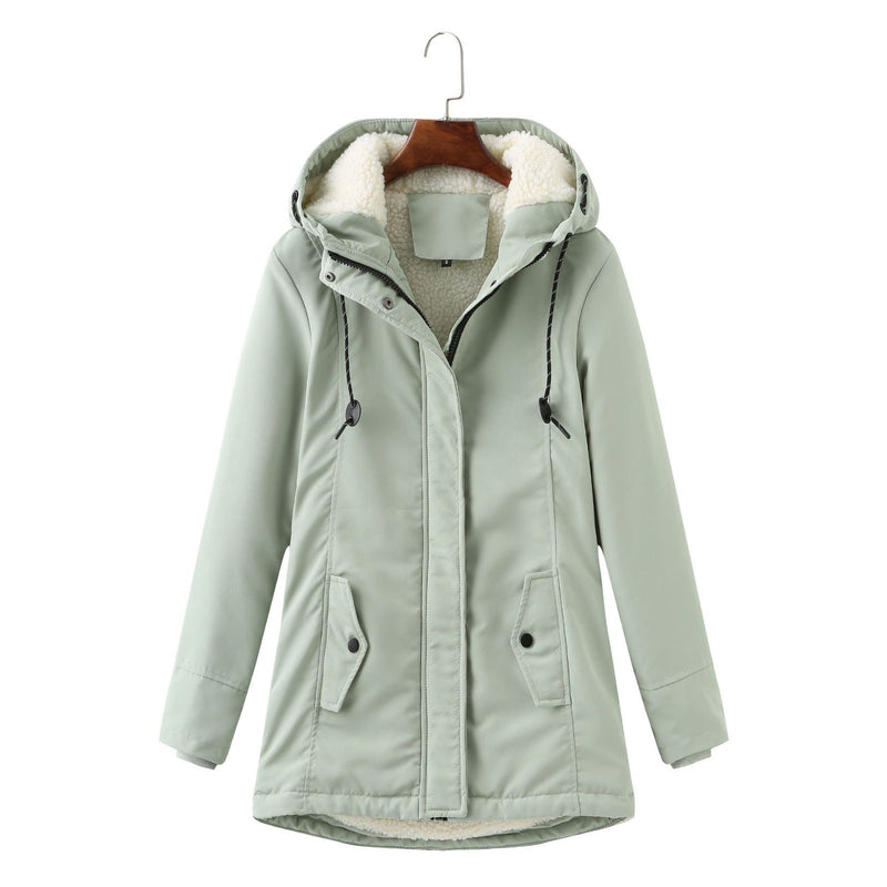 Longue parka matelassée à capuche