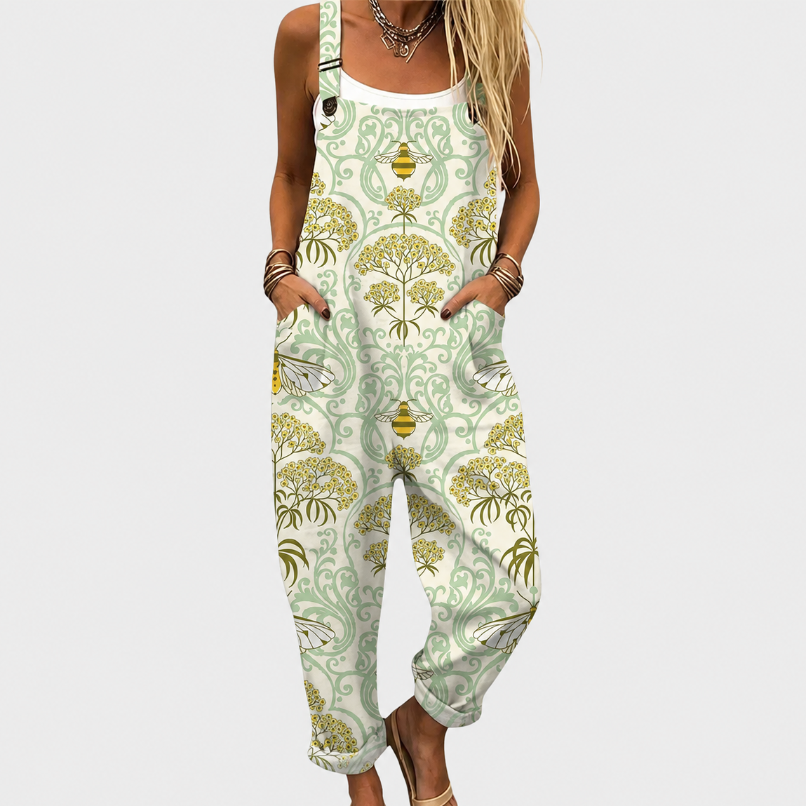 Salopette imprimée jambes larges