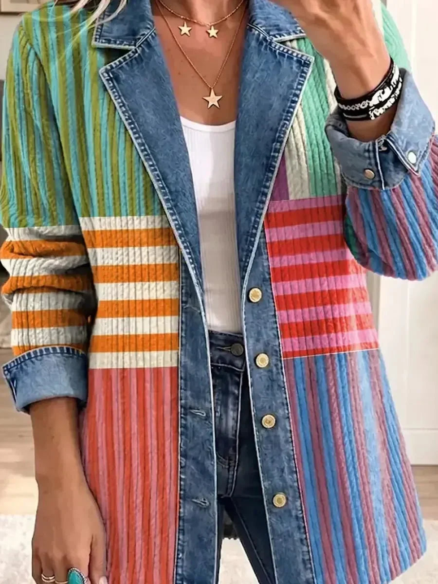 Harper | Veste rétro à motif géométrique artistique
