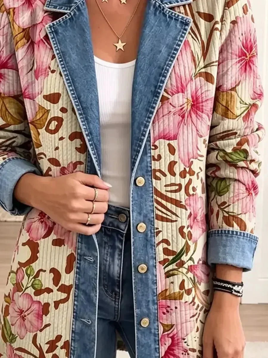Luna | Veste rétro à motif floral et léopard