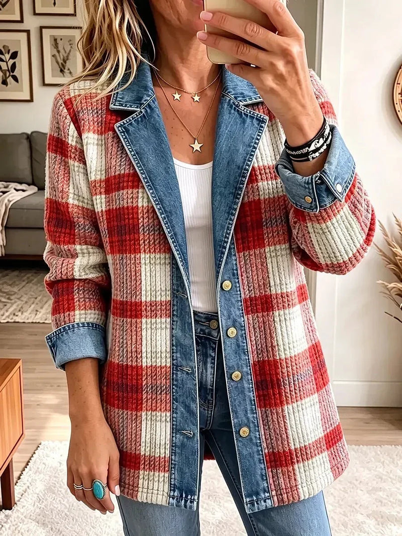 Scarlett | Veste vintage élégante en patchwork denim