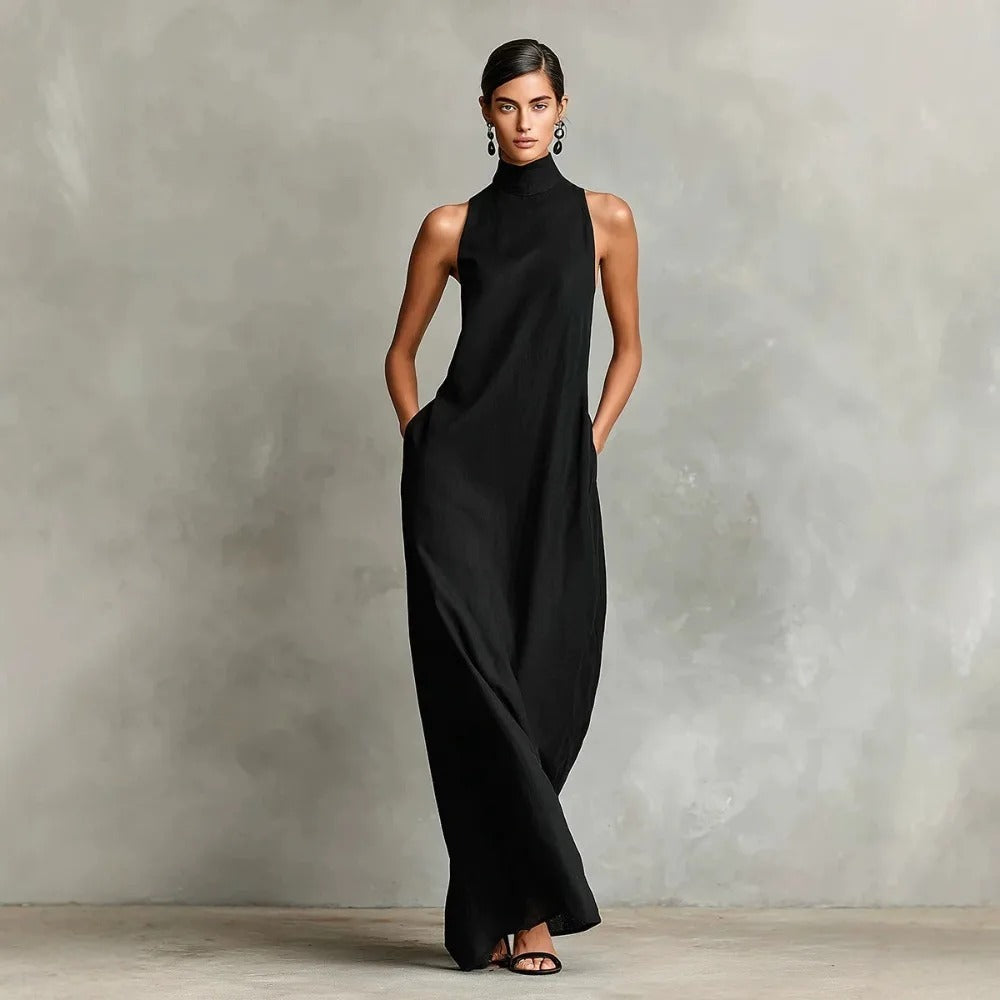 Robe Longue Sans Manches à Col Montant ARDITH
