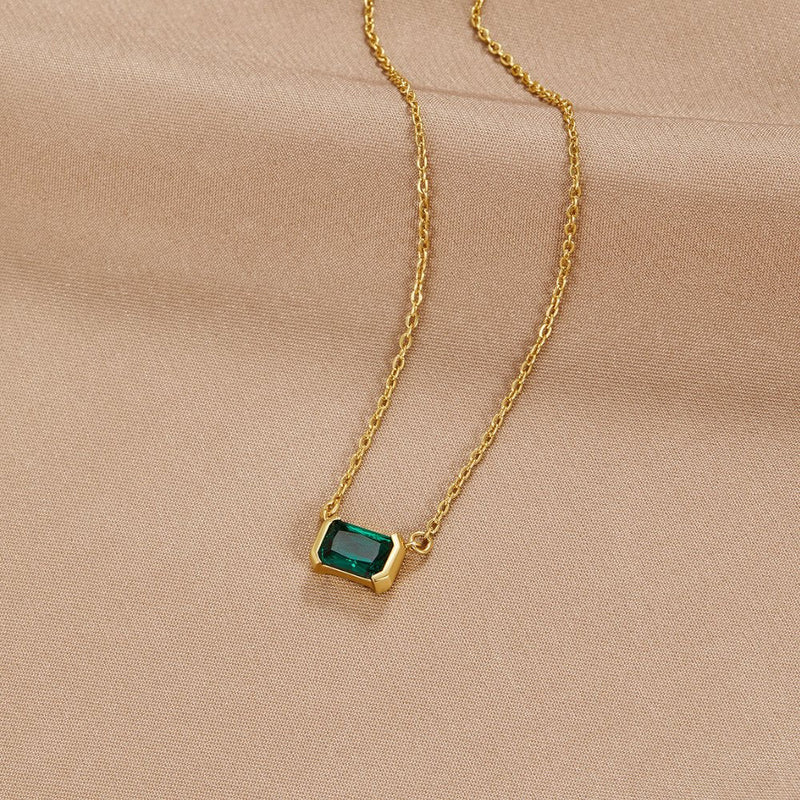 ESMERALDA | Collier délicat ton émeraude