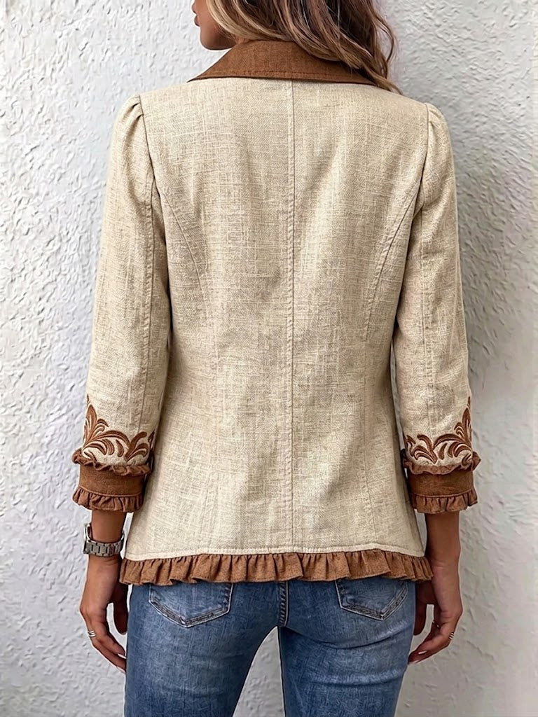 Dawncroft | Veste vintage bohème à volants et fleurs
