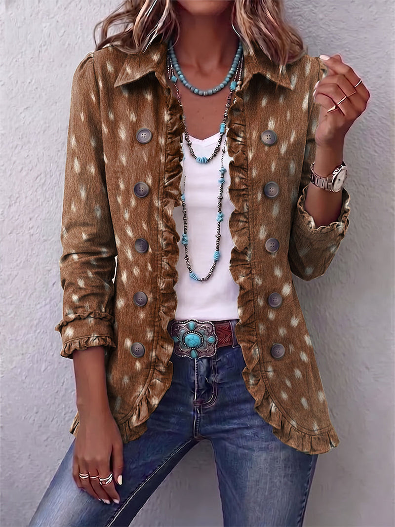Nolinda™ | Veste à volants bohème à imprimé animalier