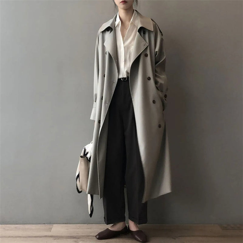 Katherine | Trench long croisé à ceinture