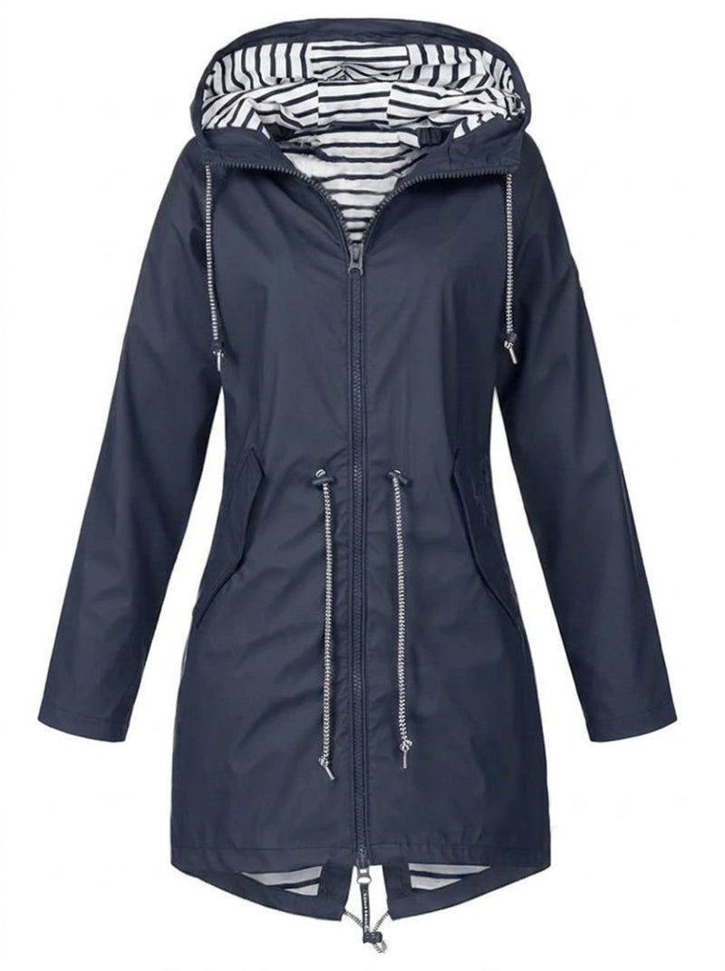 Margaret | Manteau de pluie à capuche et cordon de serrage