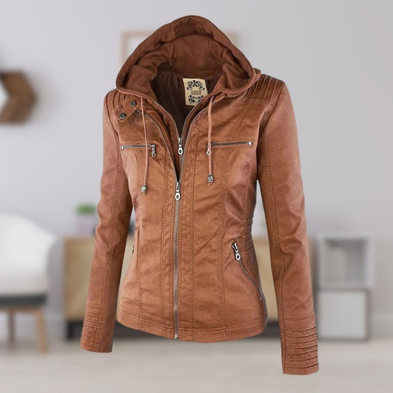 Lucinda | Veste motard à capuche amovible