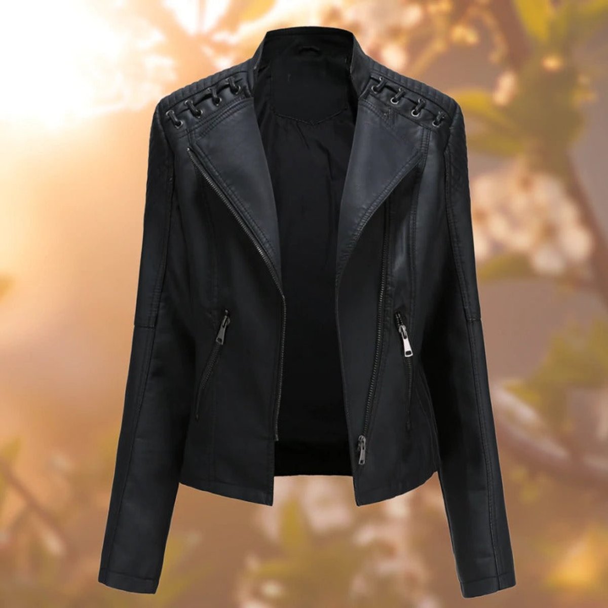 Valentina | Veste zippée style motard