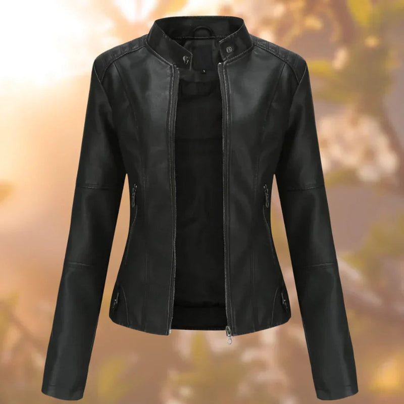 Larissa | Veste motard zippée ajustée pour femme