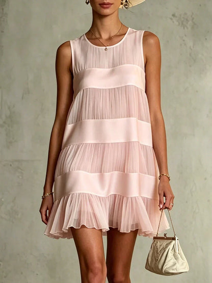 Robe Mini Plissée à Volants Étagés BELVA