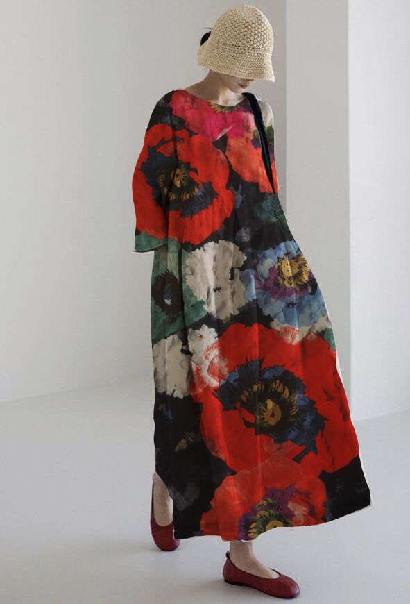 Rosa | Robe d'été à imprimé floral