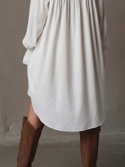 Lucia | Robe chemise à détails dentelle