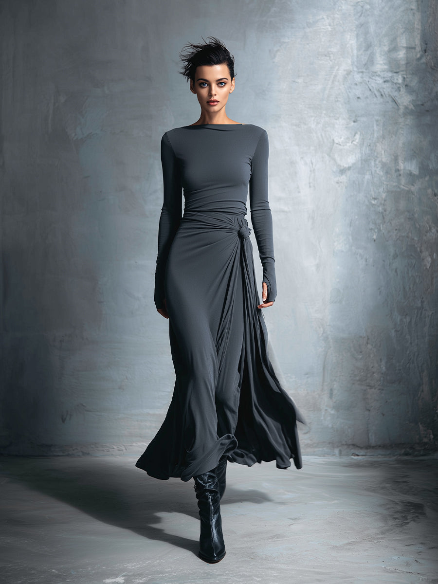 Naiara | Robe longue nouée sur le côté