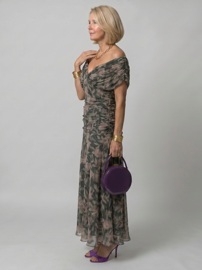 Robe Midi Fluide à Épaules Dénudées CALEN