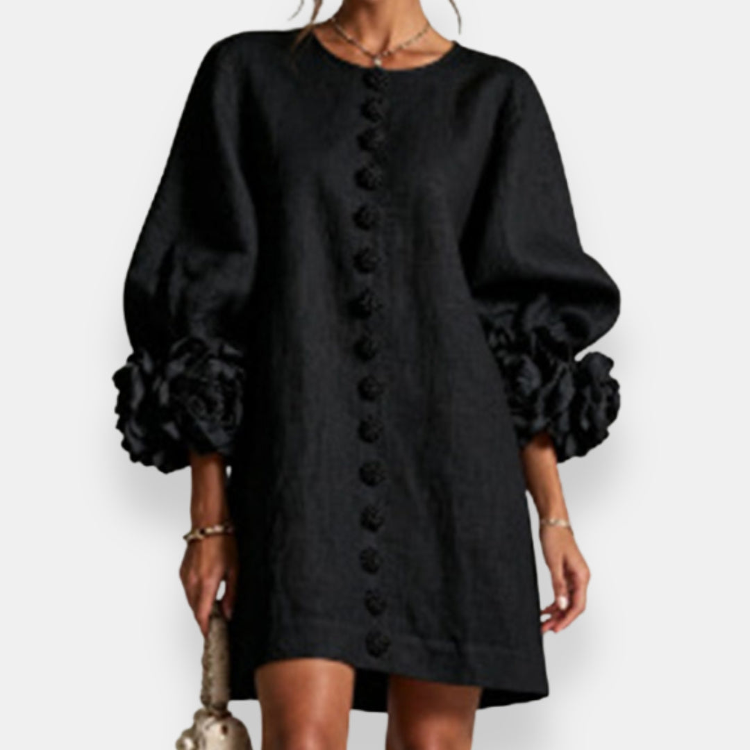 Robe Boutonnée à Poignets Fleuris DARLENE