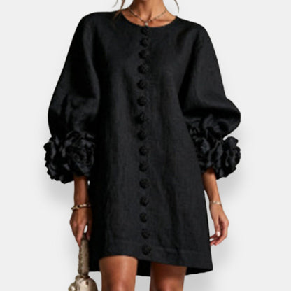 Robe Boutonnée à Poignets Fleuris DARLENE
