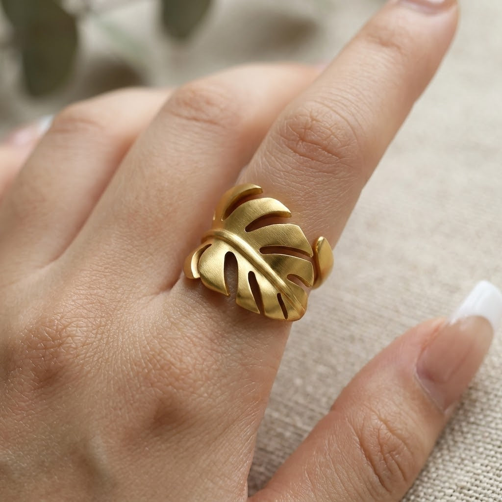 Bague à feuille de Monstera