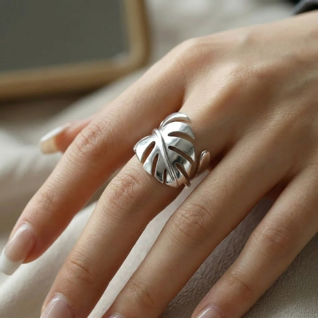 Bague à feuille de Monstera
