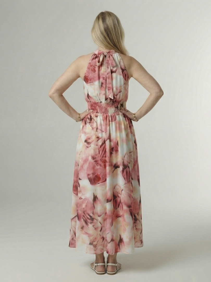 Robe Midi Froncée à Col Halter SYLIN