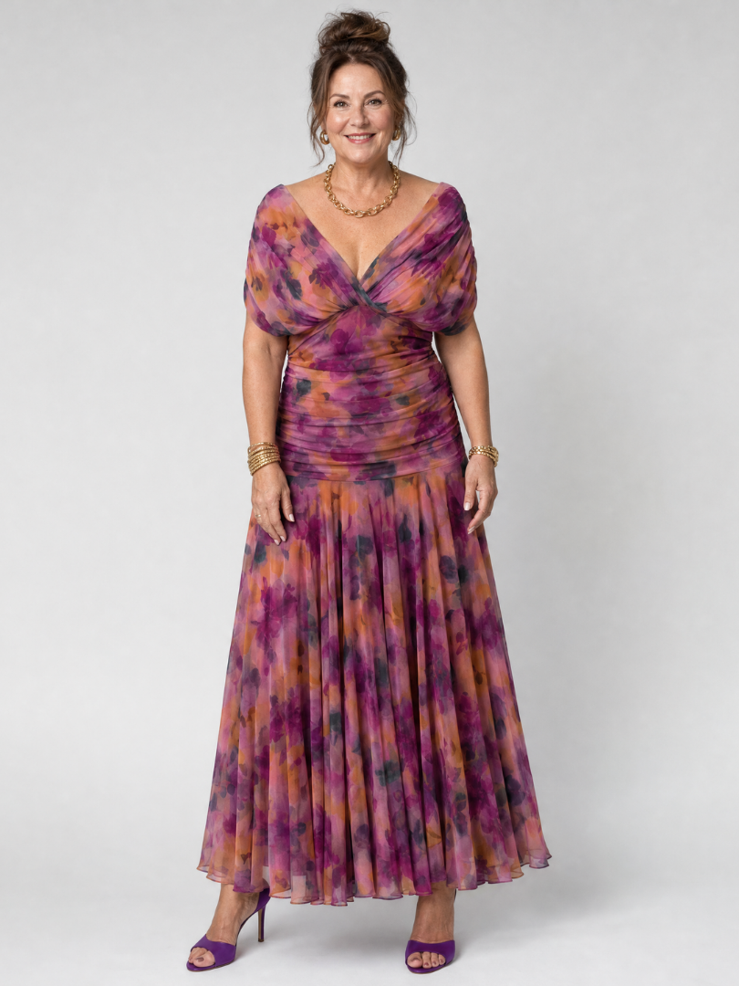 Robe Midi Fluide à Épaules Dénudées CALEN