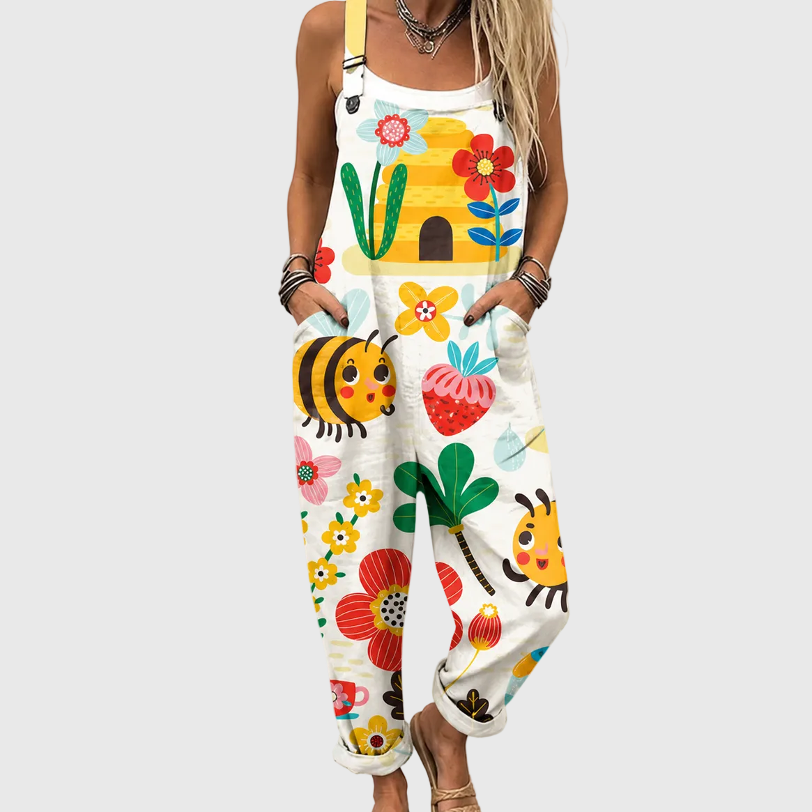 Combinaison abeilles et jardin coloré