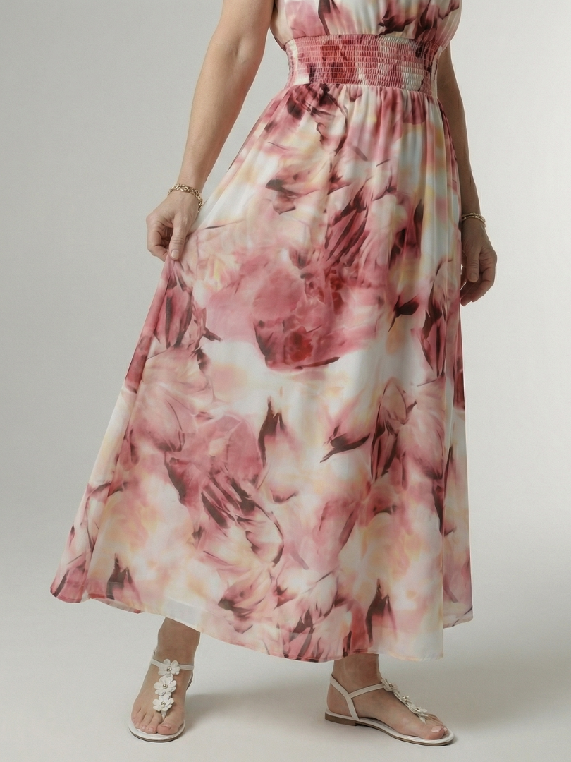 Robe Midi Froncée à Col Halter SYLIN