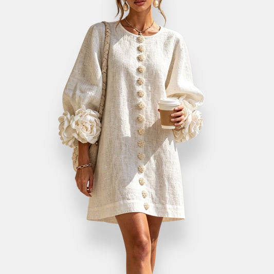 Robe Boutonnée à Poignets Fleuris DARLENE