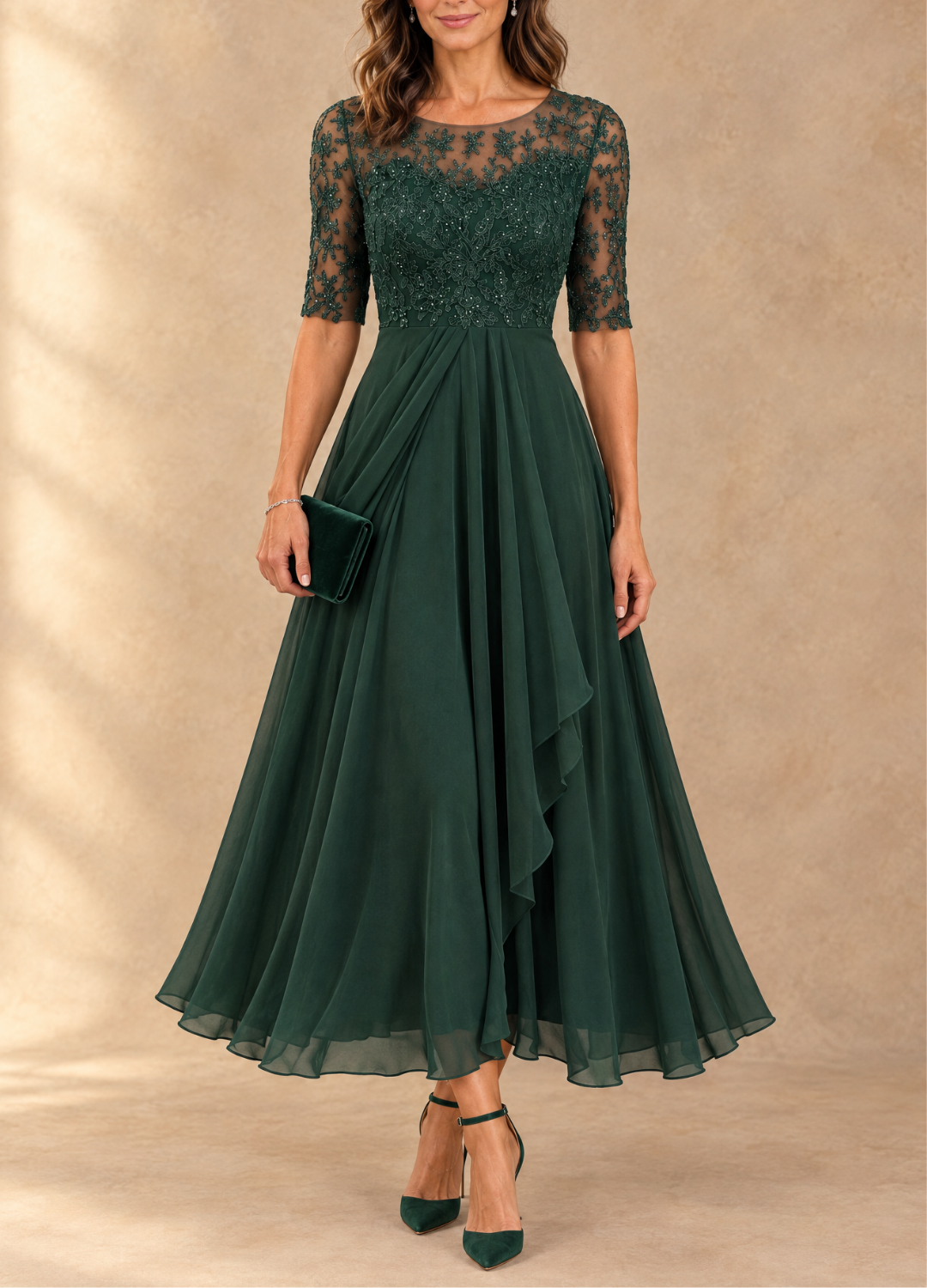 Abella | Robe en dentelle et mousseline
