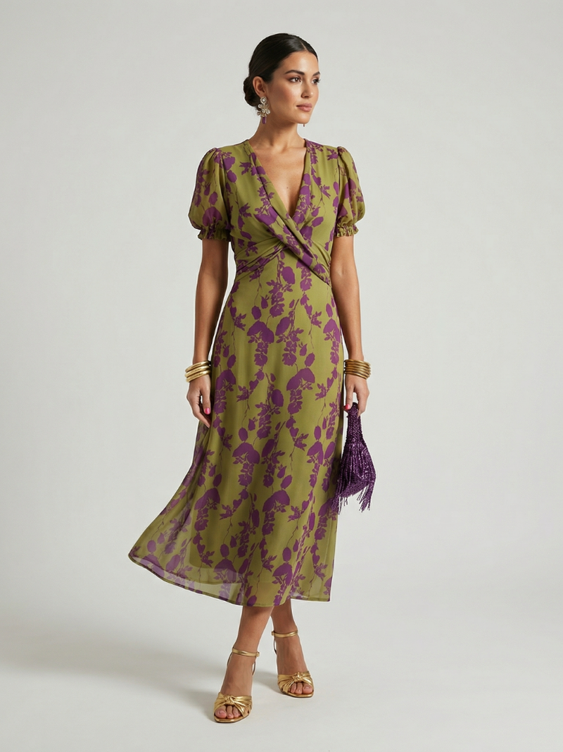 Robe Midi Décontractée Florale VIREL