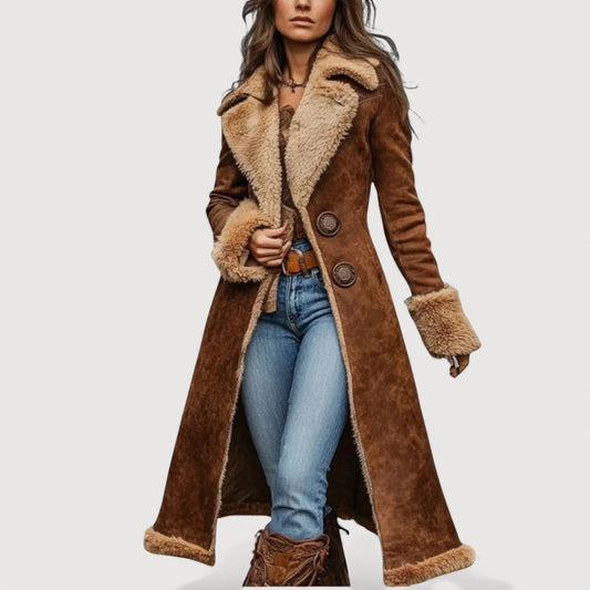 Manteau d'hiver en peau lainée