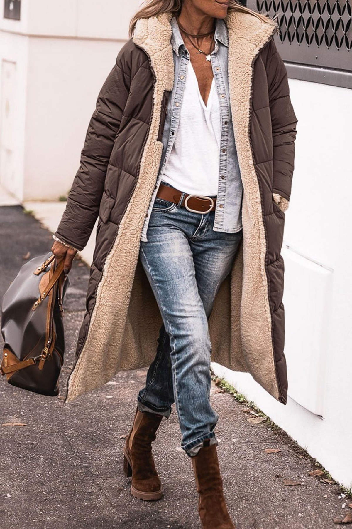 Manteau long réversible