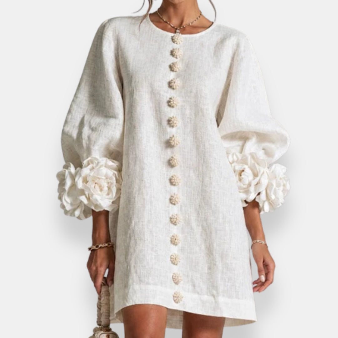 Robe Boutonnée à Poignets Fleuris DARLENE