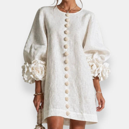 Robe Boutonnée à Poignets Fleuris DARLENE