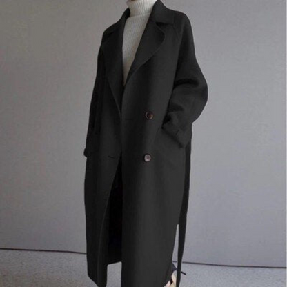 Trench-coat classique croisé ceinturé