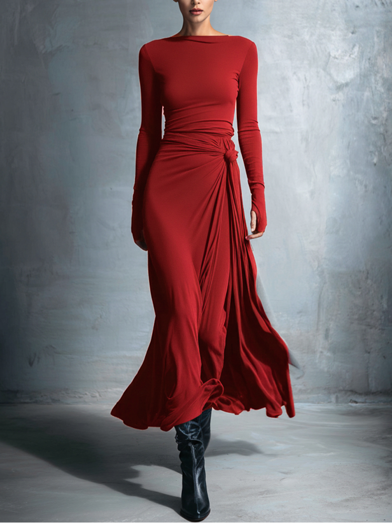 Naiara | Robe longue nouée sur le côté