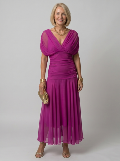 Robe Midi Fluide à Épaules Dénudées CALEN
