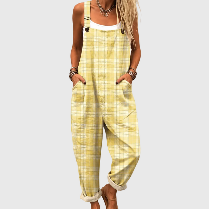 Combinaison écossaise jaune pastel confort